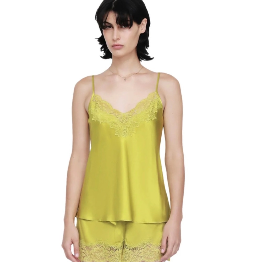 GINIA SILK LACE CAMI CHARTREUSE